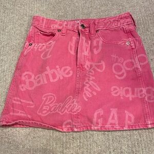 Gap x Barbie denim pink mini skirt Girls 12
